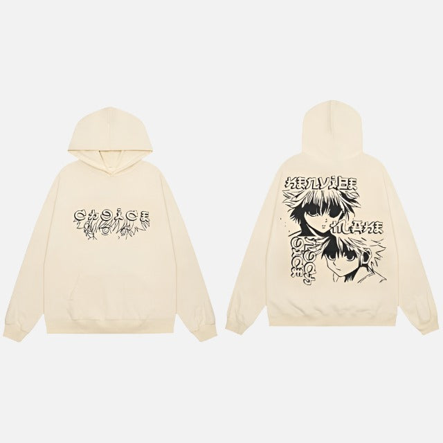 Japanese Anime Style Printed Hoodie