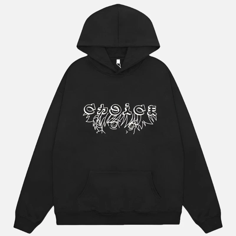 Japanese Anime Style Printed Hoodie