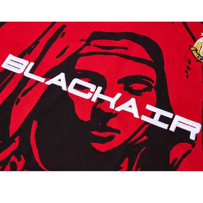 Collared Retro Blachair Graphic T-Shirt
