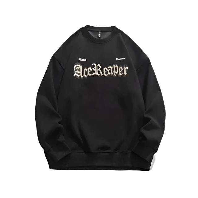 AceReaper Puff Print O-Neck Print Pullover