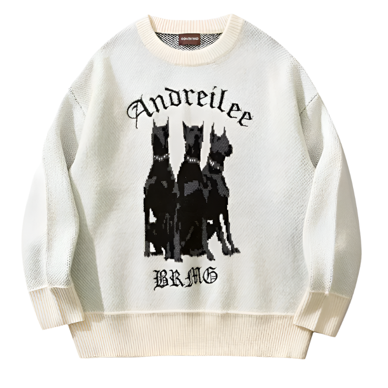 Vintage Knitted Graphic Autumn Fashion Pullover