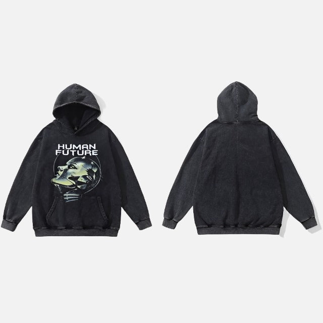 Human Future Oversized Cyberpunk Hoodie