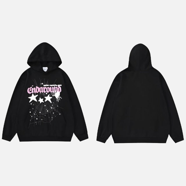 Y2k Web Retro Star Graphic Hoodie