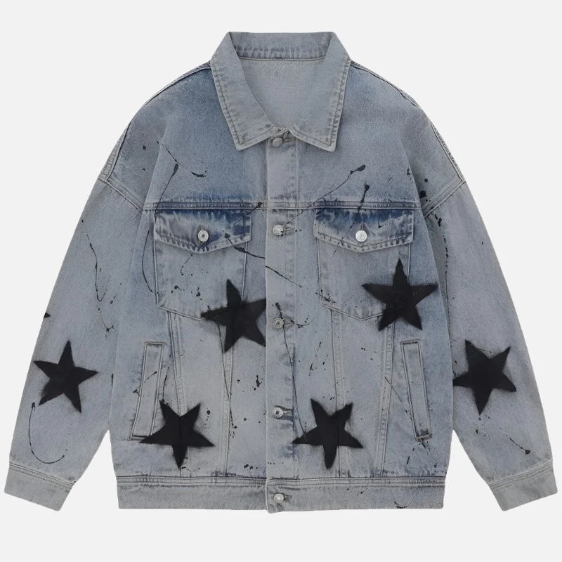 Y2k Star Demin Retro Jacket