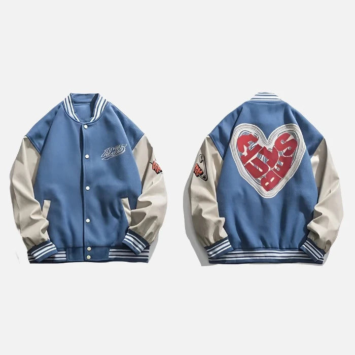 Cartoon Heard Design Varsity Jacket