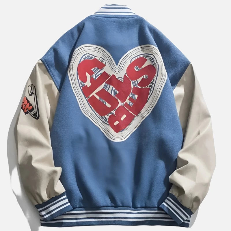 Cartoon Heard Design Varsity Jacket