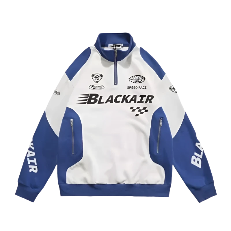 Blackair Vintage Quarter Zip Racing Jacket