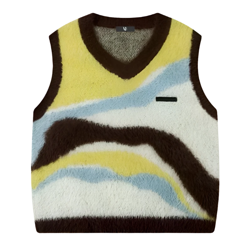 Jungle Colorblock Sleeveless Autumn Vest