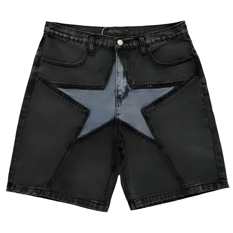 Star Patch Denim Shorts