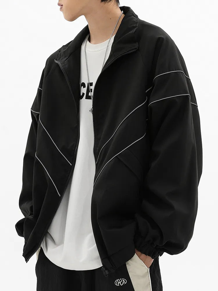 Reflective V-Stripe Autumn Windbreaker