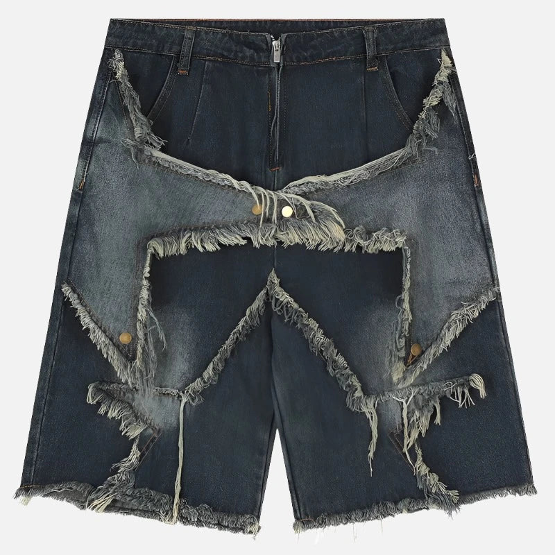 Embroidered Vintage Denim Shorts