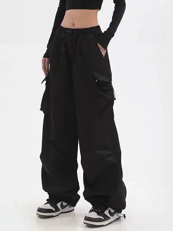 Versatile Drawstring Streetwear Cargo Pants