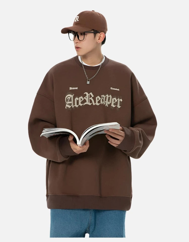 AceReaper Puff Print O-Neck Print Pullover