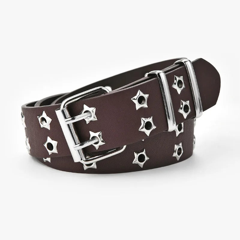 Double Pin Star Rivet Belt