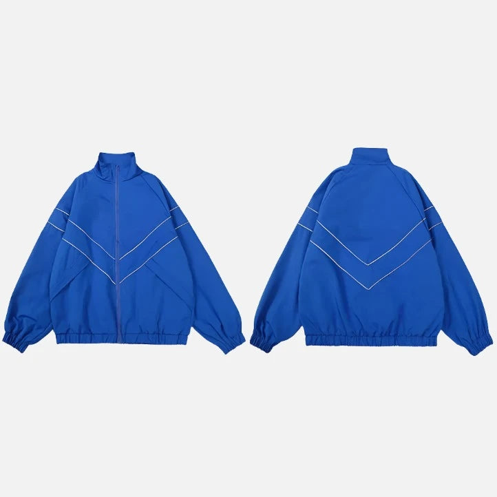 Reflective V-Stripe Autumn Windbreaker