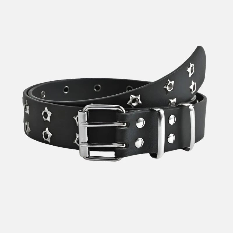 Double Pin Star Rivet Belt