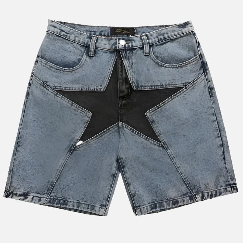 Star Patch Denim Shorts