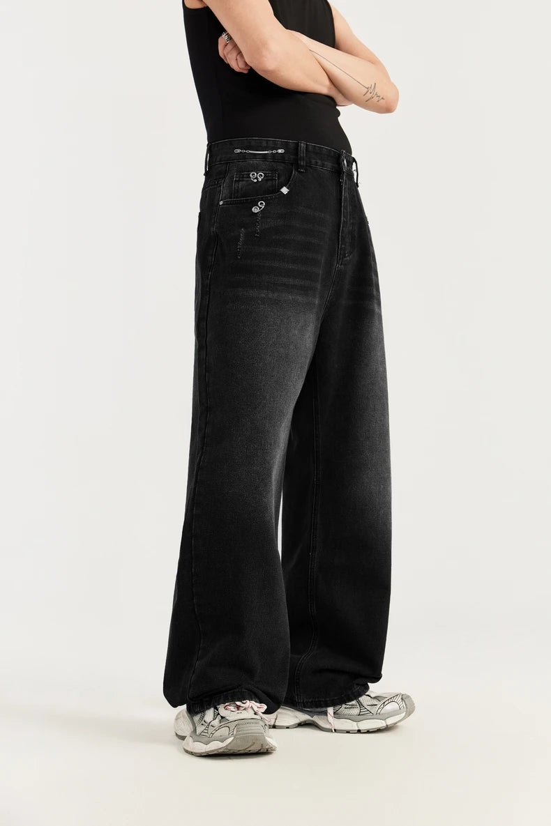 High Street Washed Wide Leg Jeans