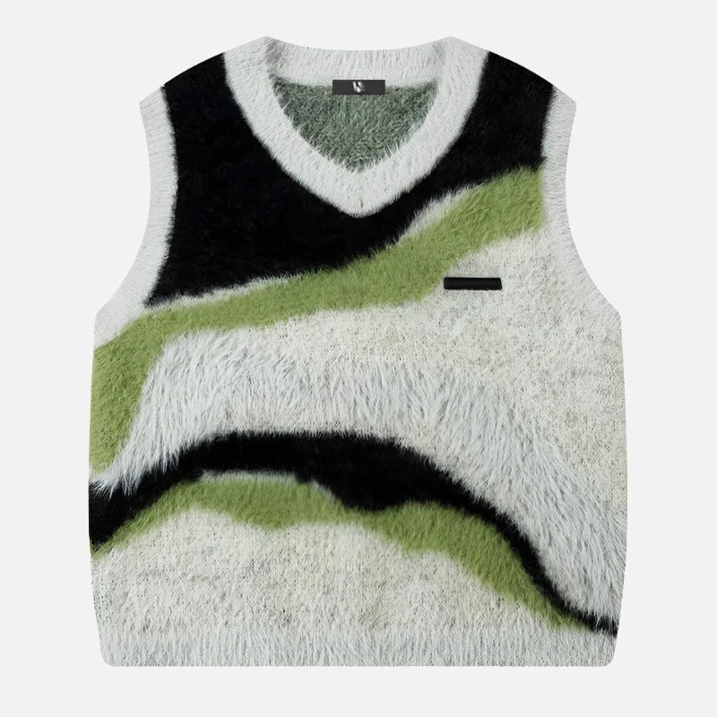 Jungle Colorblock Sleeveless Autumn Vest