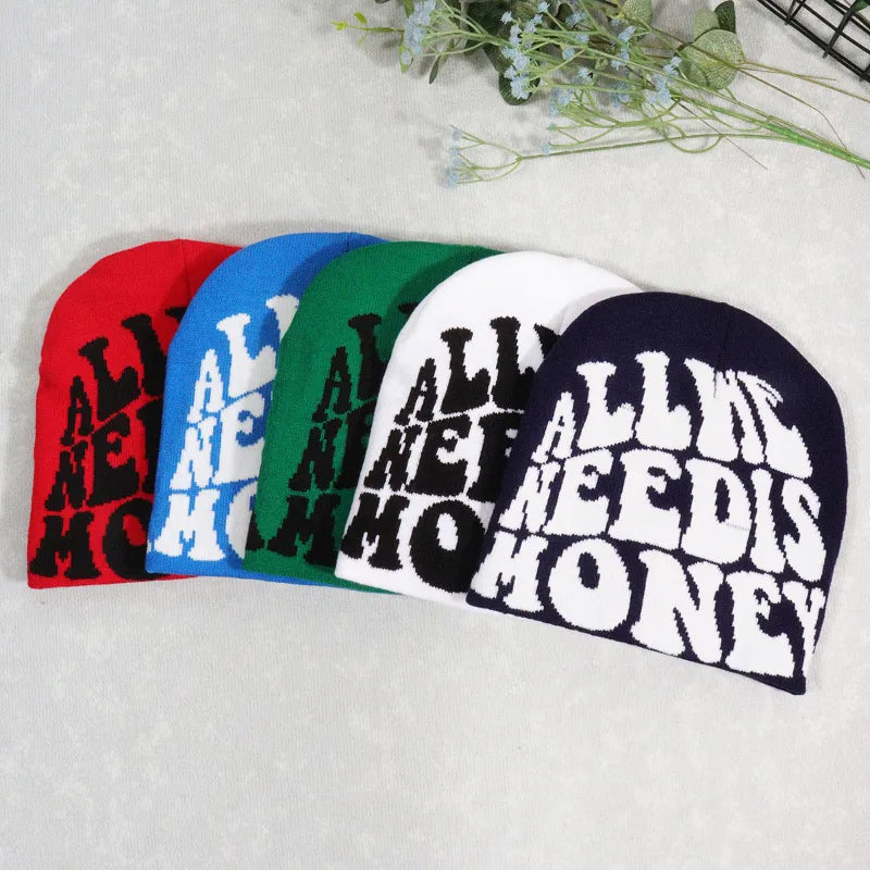 STRONOS "All We Need is Money" Knit Winter Beanie