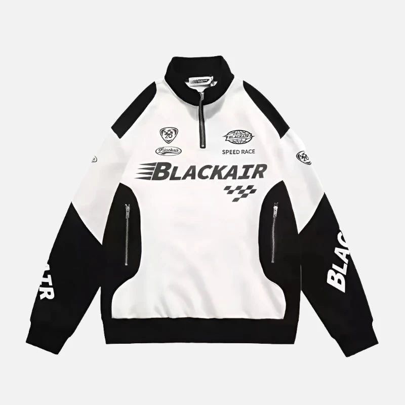 Blackair Vintage Quarter Zip Racing Jacket