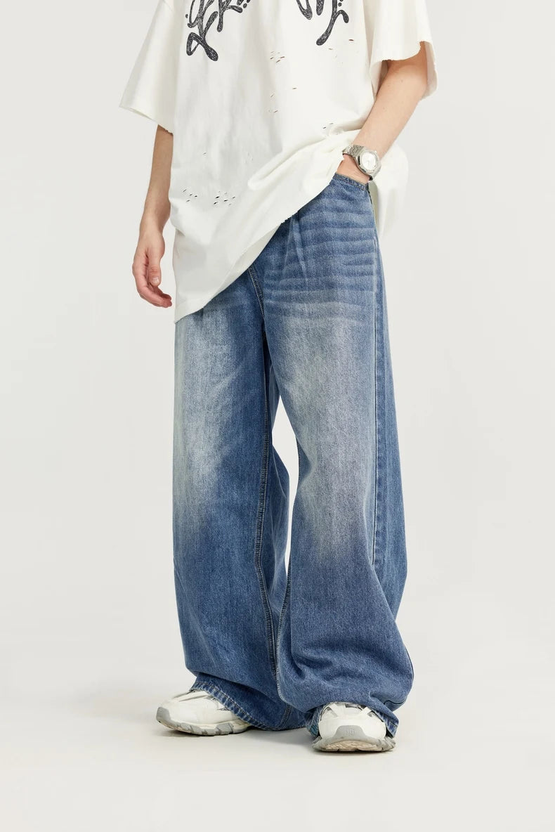 High Street Mid-Rise Wide Leg Denim Jeans