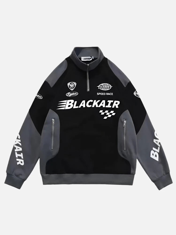 Blackair Vintage Quarter Zip Racing Jacket