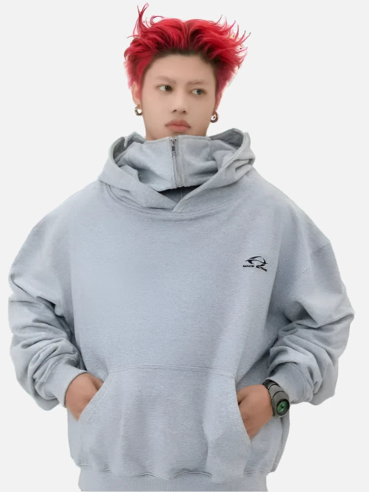 Masked Oversized Pullover Hybrid Hoodie