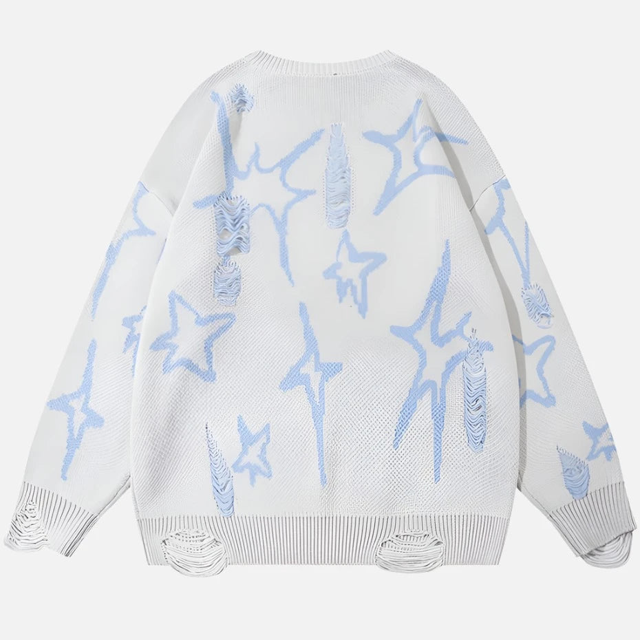 Ripped Y2k Graphic Loose Sweater