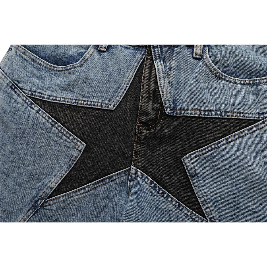 Star Patch Denim Shorts