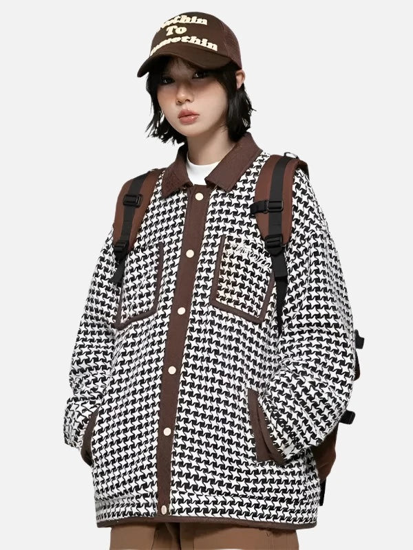 Plaid 90's Breast Pocket Button Jacket