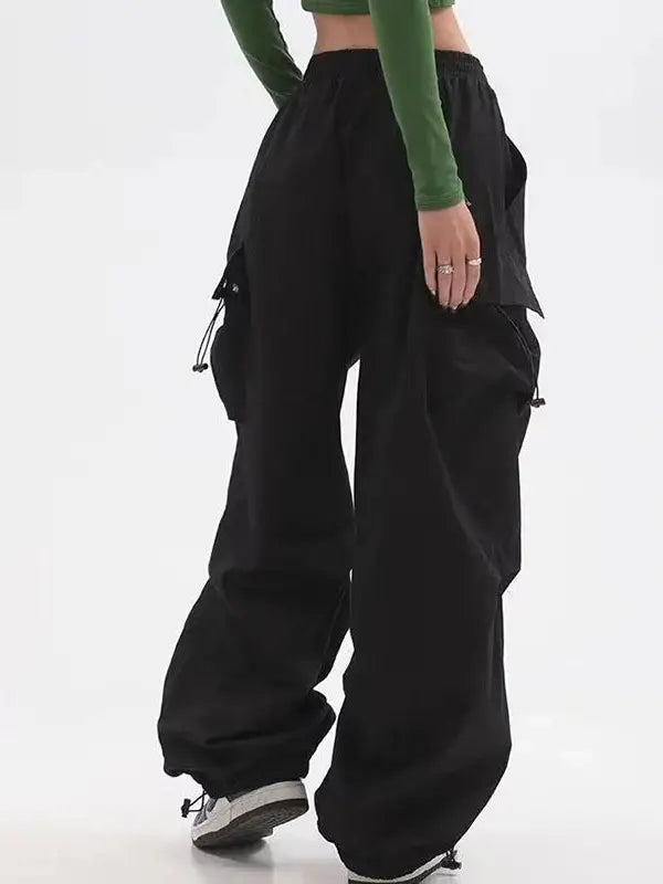 Versatile Drawstring Streetwear Cargo Pants