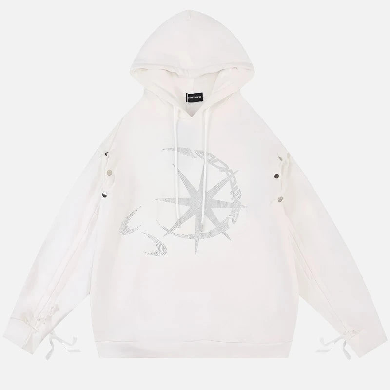 Astro Detachable Sleeve Rhinestone Hoodie