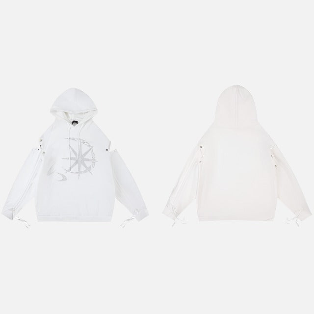 Astro Detachable Sleeve Rhinestone Hoodie