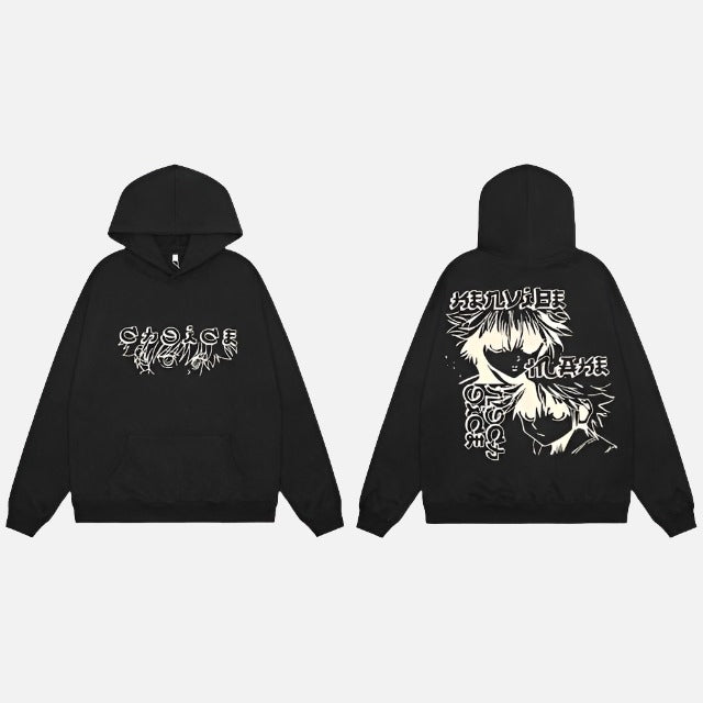 Japanese Anime Style Printed Hoodie