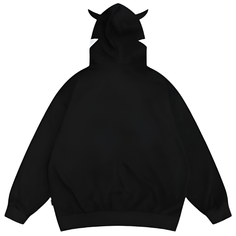 Devil Horn Full-Zip Print Hoode