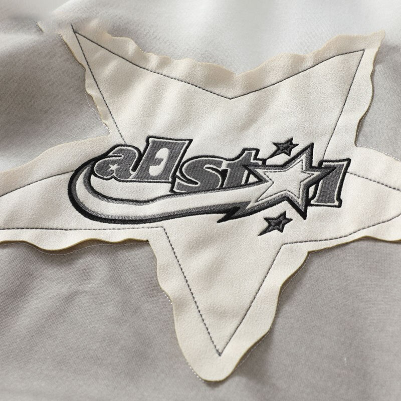 Embroidered Star Patch Reflective Hoodie