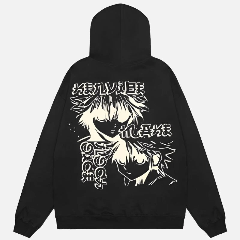 Japanese Anime Style Printed Hoodie