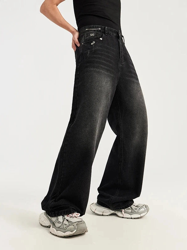 High Street Washed Wide Leg Jeans