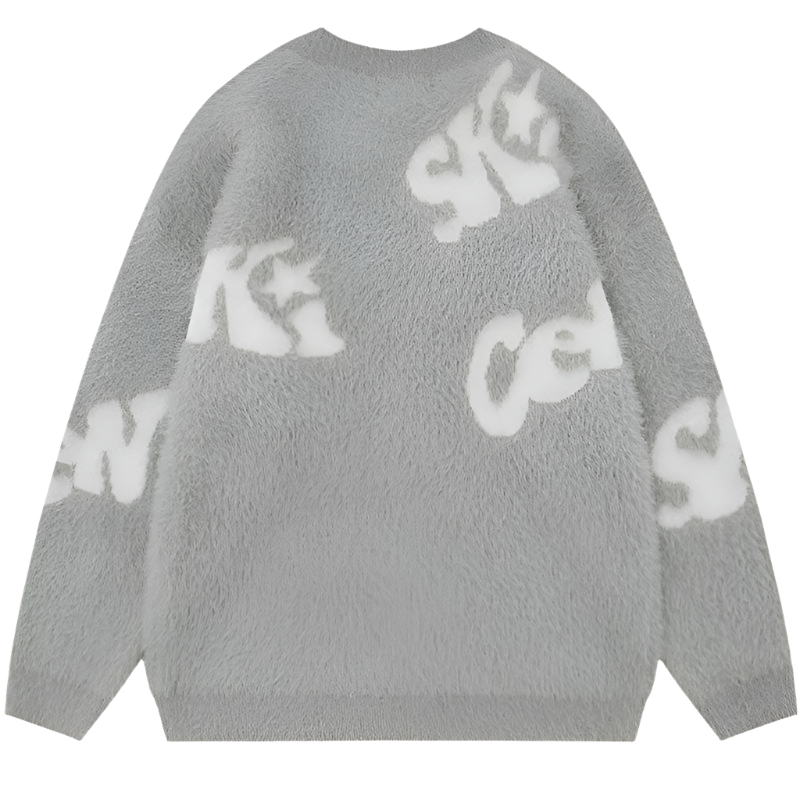 Y2k Retro Letter Knitted Sweater