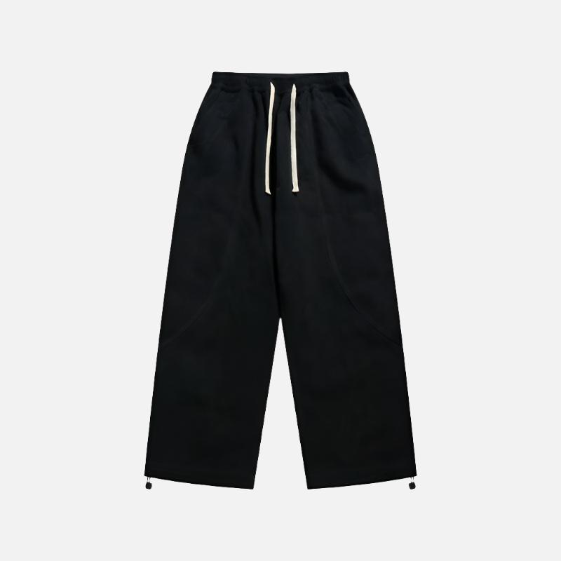 Wide Leg Cotton Drawstring Casual Summer Trousers