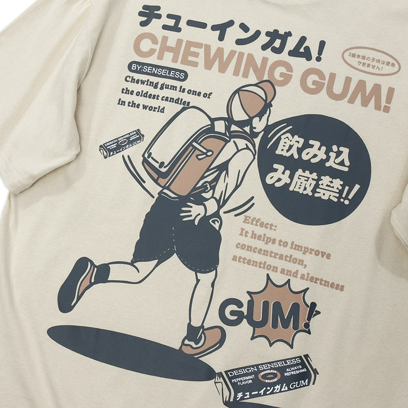 Japanese Style Printed Graphic Casual T-Shirt